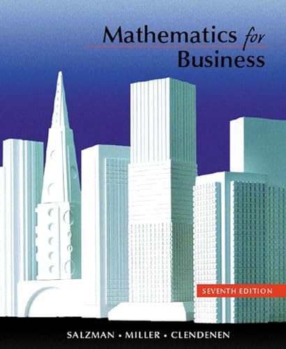 Imagen de archivo de Mathematics for Business a la venta por Better World Books