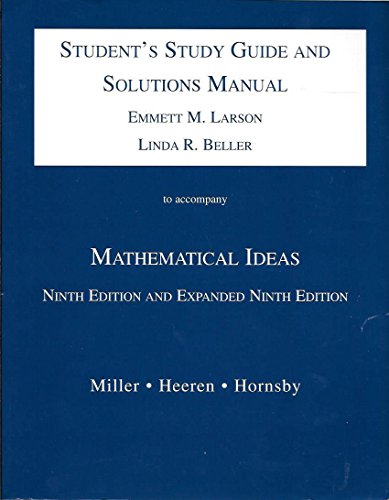 Stock image for Mathematical Ideas, 9th edition and expanded 9th edition (Student's Study Guide and Solutions Manual) for sale by Once Upon A Time Books