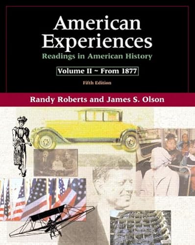 Beispielbild fr American Experiences : Readings in American History zum Verkauf von Better World Books