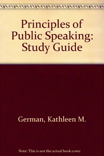 Stock image for Principles of Public Speaking, Study Guide for sale by Books Puddle