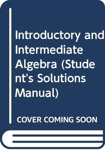 Stock image for Introductory and Intermediate Algebra (Student's Solutions Manual) for sale by ThriftBooks-Atlanta