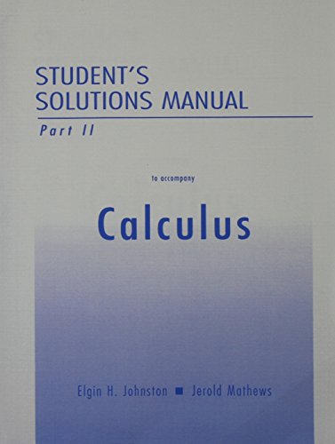 Beispielbild fr Student Solutions Manual Part 2 for Calculus zum Verkauf von Wonder Book