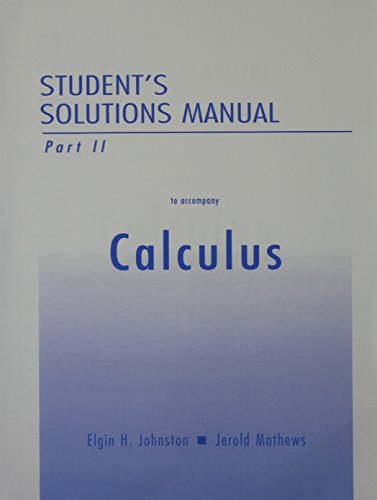 Stock image for Student Solutions Manual Part 2 for Calculus for sale by Wonder Book