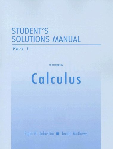 Beispielbild fr Student Solutions Manual Part 1 for Calculus zum Verkauf von Wonder Book