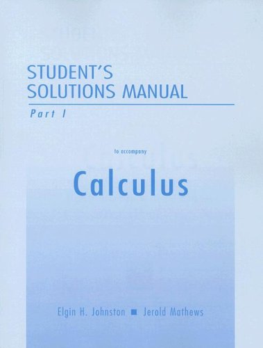 Stock image for Student Solutions Manual Part 1 for Calculus for sale by Wonder Book