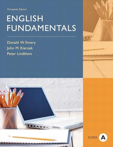 Beispielbild fr English Fundamentals, Form A 13th Edition zum Verkauf von a2zbooks