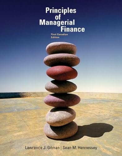 Imagen de archivo de Principles of Managerial Finance, First Canadian Edition a la venta por Starx Products