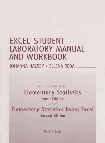 Excel Student Laboratory Manual and Workbook to Accompany Elementary Statistics and Elementary Statistics Using Excel (9780321122063) by Johanna Halsey; Ellena Reda; Mario F. Triola