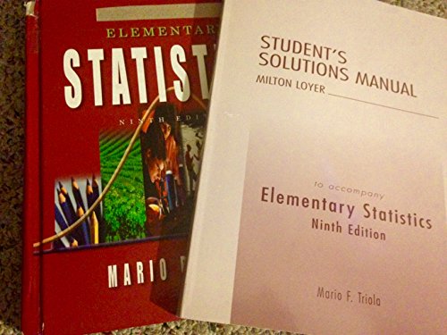 Imagen de archivo de Elementary Statistics Student's Solutions Manual (9th Edition) a la venta por Wonder Book