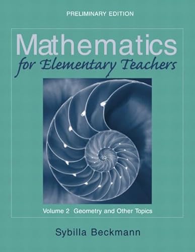 Imagen de archivo de Mathematics for Elementary Teachers: Geometry and Other Topics, Preliminary Edition With Activities Manual: 2 a la venta por BooksRun