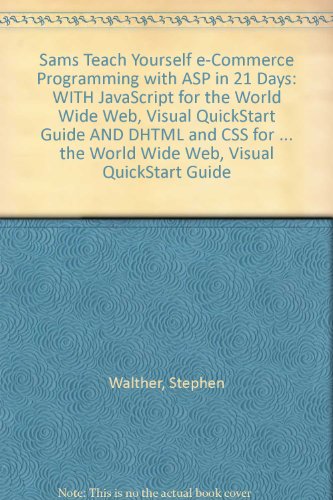 E Com Prog& Java Scrip& Html& Dhtml&Xml (9780321153784) by Walther, Stephen; Banick, Steve; Levine, Jonathan