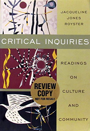 Stock image for Critical Inquiries: Readings on Culture and Community for sale by Solr Books