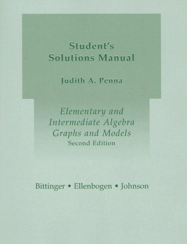 Beispielbild fr Elementary and Intermediate Algebra : Graphs and Models zum Verkauf von Better World Books: West