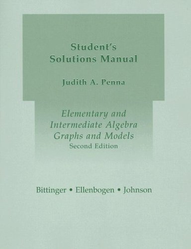 Imagen de archivo de Elementary and Intermediate Algebra : Graphs and Models a la venta por Better World Books: West