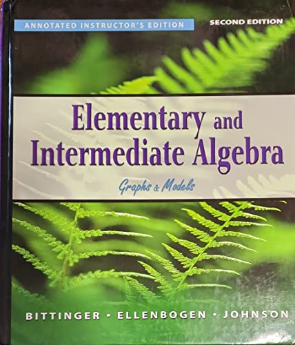 Stock image for Elementary and Intermediate Algebra: Graphs and Models for sale by HPB-Ohio