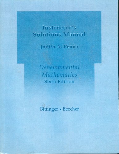 9780321170019: Developmental Mathematics Sixth Edition Instructor's Solutions Manual