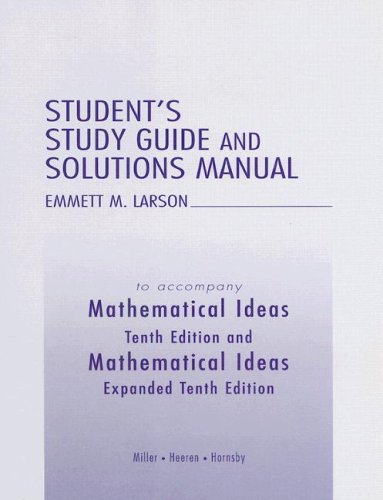 9780321172655: Student's Study Guide and Solutions Manual to accompany Mathematical Ideas, Tenth Edition