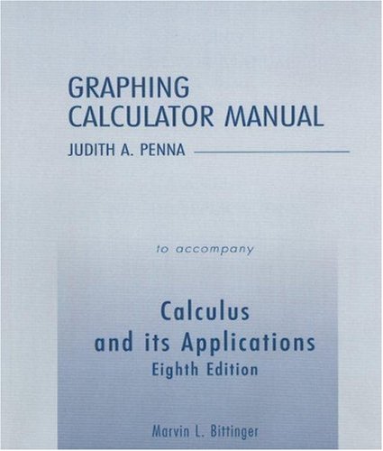 Imagen de archivo de Graphing Calculator Manual for Calculus and Its Applications a la venta por HPB-Red