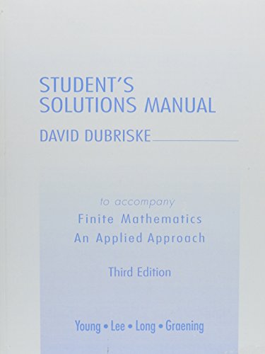 Beispielbild fr Student Solutions Manual for Finite Mathematics: An Applied Approach zum Verkauf von ThriftBooks-Atlanta