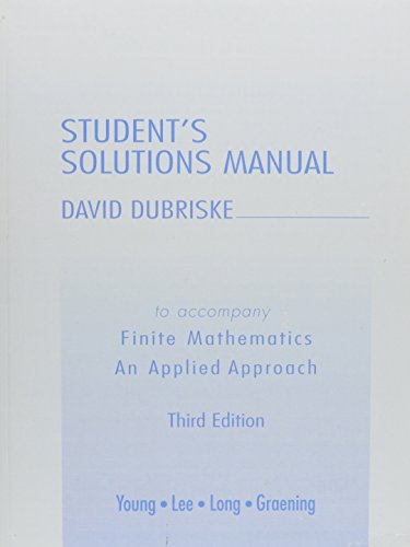 Imagen de archivo de Student Solutions Manual for Finite Mathematics: An Applied Approach a la venta por ThriftBooks-Atlanta