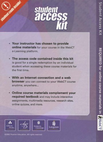 WebCT Student Access Kit (9780321191373) by [???]