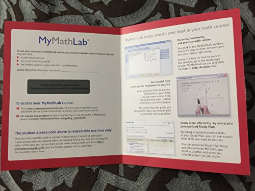 Imagen de archivo de MyMathLab Student Access Kit (Series Includes MyStatLab) ISBN: 0321199901 a la venta por redgorillabooks