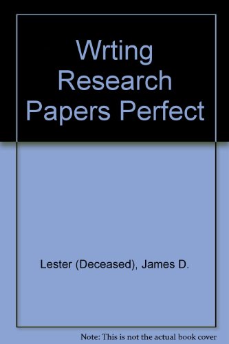 Writing Research Papers with MLA Guide, 10th Edition (9780321209238) by Lester, James D.