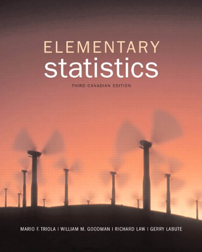 Stock image for Elementary Statistics, Third Canadian Edition (3rd Edition) for sale by Irish Booksellers