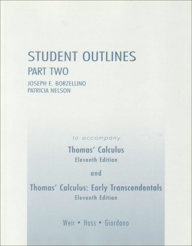 Stock image for Student Outlines Part 2 for Thomas' Calculus for sale by HPB-Red