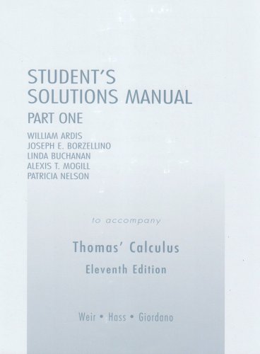 Beispielbild fr Student Solutions Manual Part 1 for Thomas' Calculus zum Verkauf von ThriftBooks-Dallas