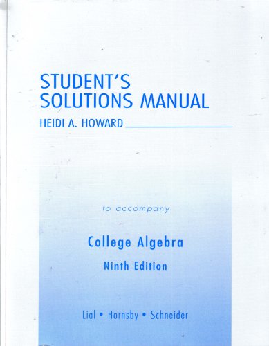 Stock image for Student's Solutions Manual for sale by SecondSale