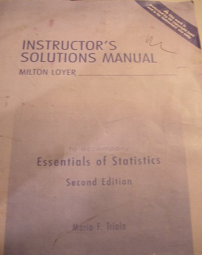 Imagen de archivo de Essentials Statistics Ism a la venta por Better World Books