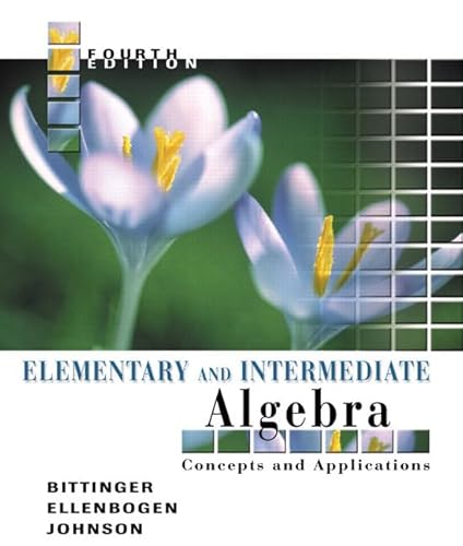 Imagen de archivo de Elementary and Intermediate Algebra : Concepts and Applications a la venta por Better World Books