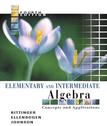 Stock image for Elementary and Intermediate Algebra: Concepts and Applications (4th Edition) for sale by Bayside Books