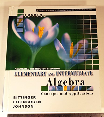 Imagen de archivo de Elementary And Intermediate Algebra: Concepts And Applications a la venta por HPB-Red