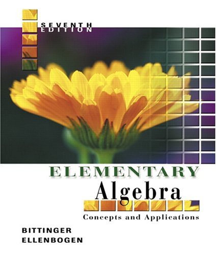 Imagen de archivo de Elementary Algebra: Concepts and Applications (7th Edition) a la venta por SecondSale