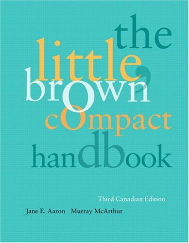 Imagen de archivo de The Little, Brown Compact Handbook, Third Canadian Edition (3rd Edition) a la venta por ThriftBooks-Dallas