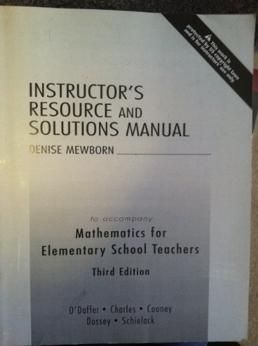 Stock image for Instructors Resource and Solutions Manual to accompany Mathematics fo for sale by Hawking Books