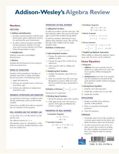 Beispielbild fr Addison Wesleys Algebra Review zum Verkauf von a2zbooks
