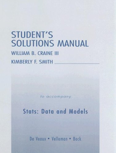 Beispielbild fr Student's Solutions Manual to Accompany Stats: Data and Models zum Verkauf von ThriftBooks-Atlanta