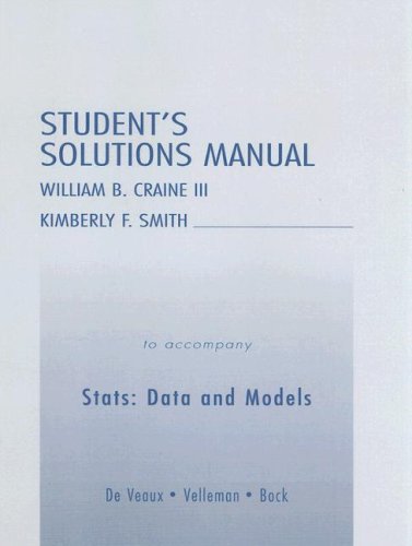 Stock image for Student's Solutions Manual to Accompany Stats: Data and Models for sale by ThriftBooks-Atlanta