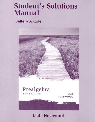 Imagen de archivo de Student Solutions Manual for Prealgebra a la venta por SecondSale