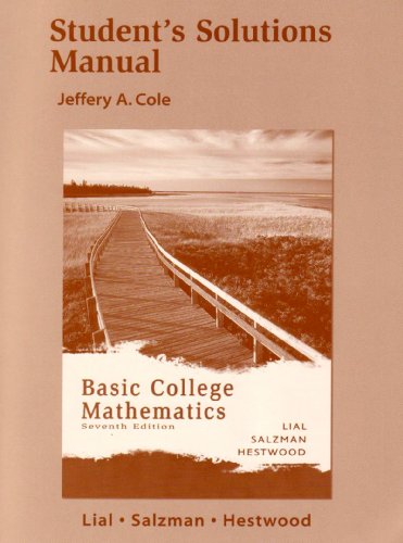 Imagen de archivo de Basic College Mathematics (Student's Solution Manual) a la venta por Orion Tech