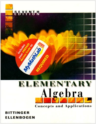 Elementary Algebra: Concepts and Applications (9780321286680) by [???]