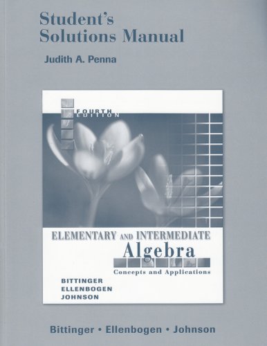 9780321286789: Student Solutions Manual for Elementary and Intermediate Algebra: Concepts and Applications
