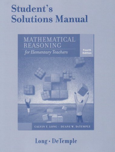 Imagen de archivo de Student's Solution Manual for Mathematical Reasoning for Elementary Teachers a la venta por SecondSale