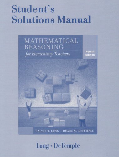 Stock image for Student's Solution Manual for Mathematical Reasoning for Elementary Teachers for sale by SecondSale
