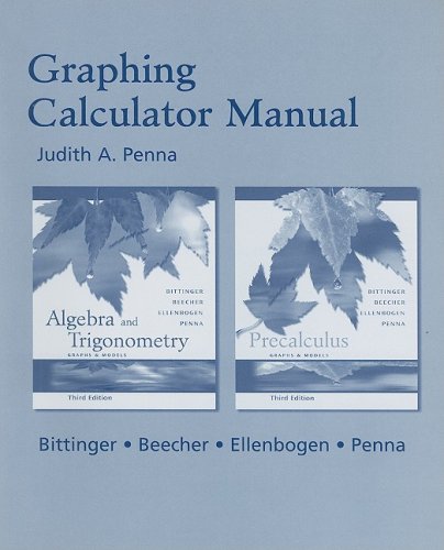 Beispielbild fr Graphing Calculator Manual for Algebra and Trigonometry, and Precalculus, 3rd Edition zum Verkauf von a2zbooks