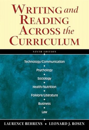 9780321291004: Writing and Reading Across the Curriculum