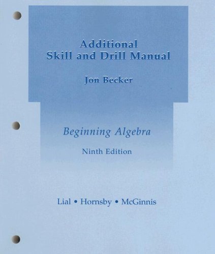 Imagen de archivo de Beginning Algebra Additional Skill and Drill Manual a la venta por HPB-Red